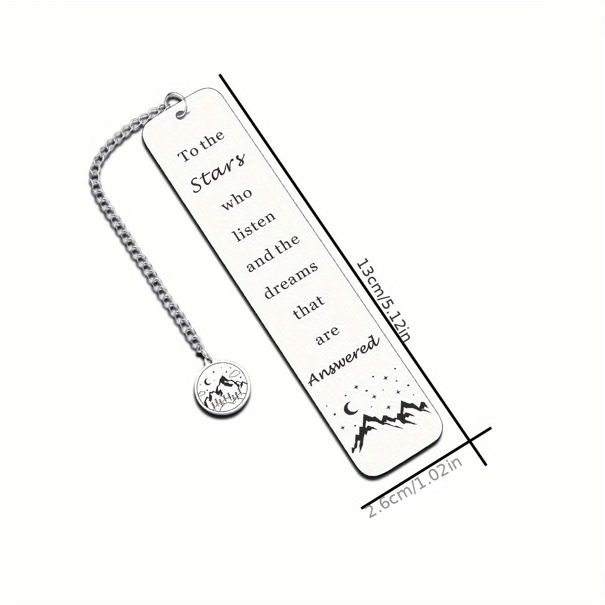 1pc ACOTAR Stainless Steel Inspirational Bookmark - Durable, Rust-Resistant, and Elegant Design