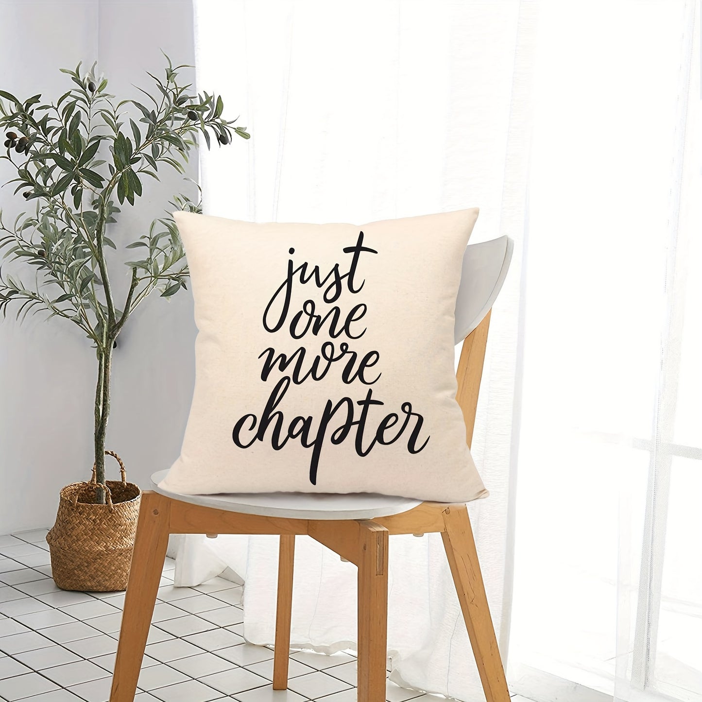 1pc "Just One More Chapter" Throw Pillowcase