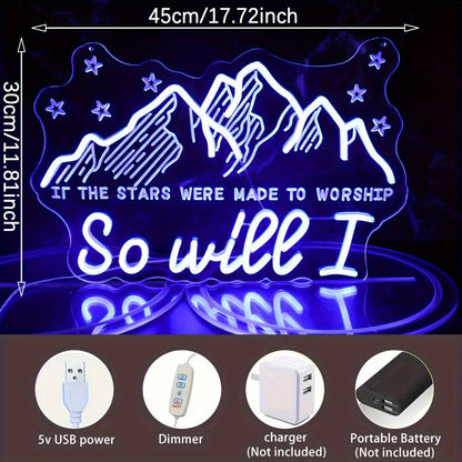 Velaris City of Starlight ACOTAR Neon Sign - Handcrafted LED Wall Decor- USB Powered, Single White Light