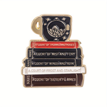 ACOTAR Series Book Stack Enamel Lapel Pin - Zinc Alloy Metal Badge 1pc