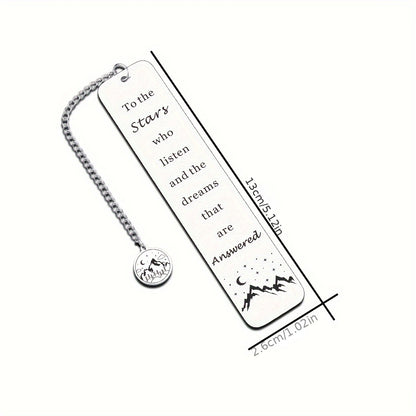 1pc ACOTAR Stainless Steel Inspirational Bookmark - Durable, Rust-Resistant, and Elegant Design