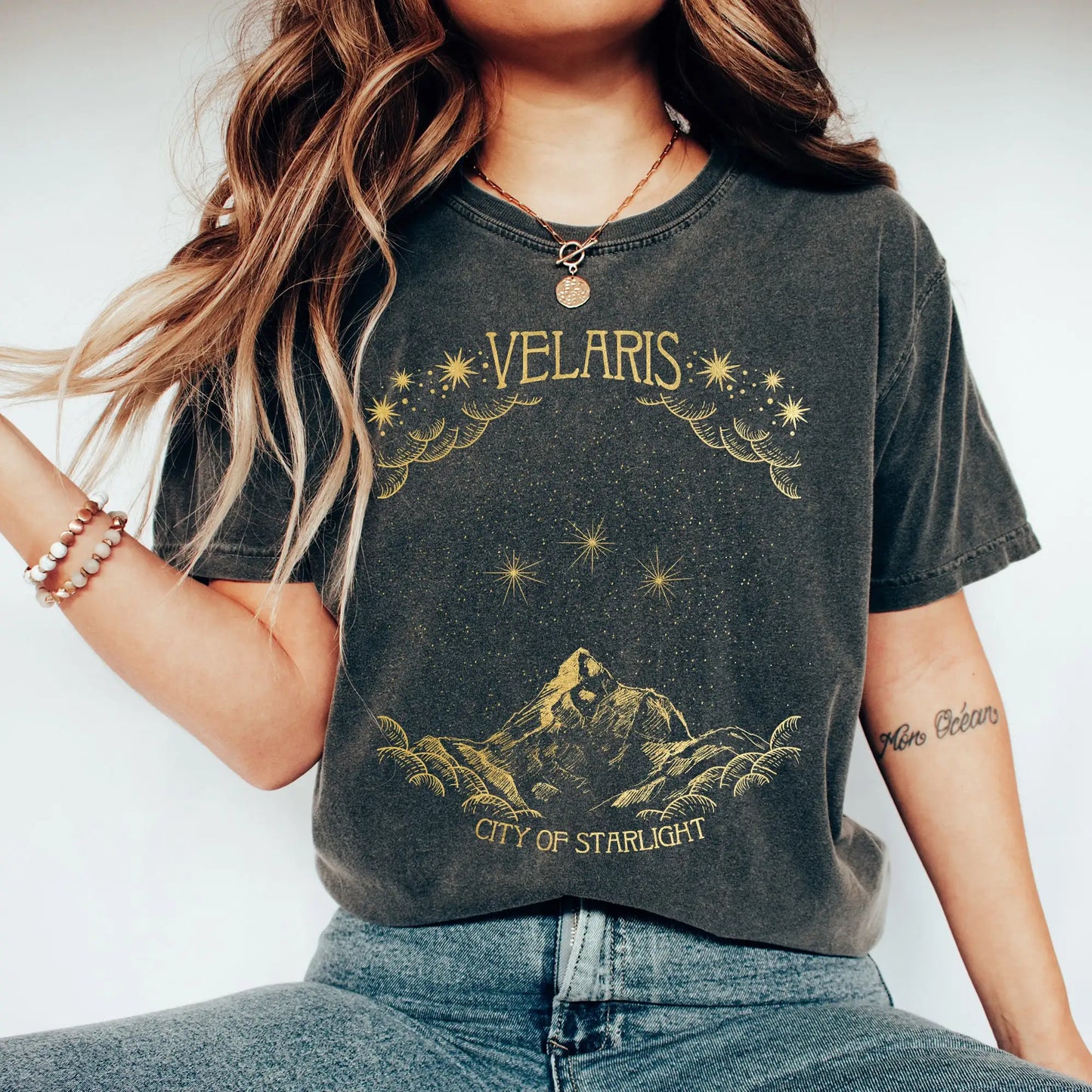 ACOTAR Velaris Retro Print T-Shirt City of Starlight Original Design Night Court Shirt S-XXXL