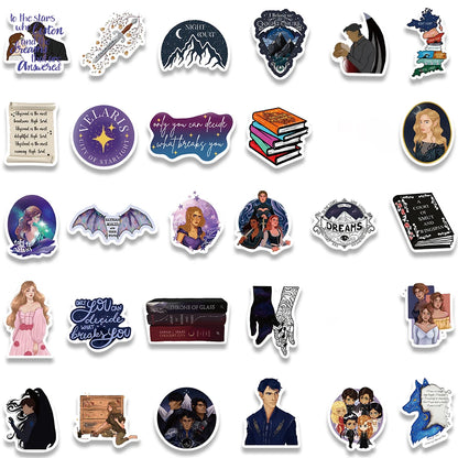 60PCS ACOTAR Merchandise Vintage Book Stickers