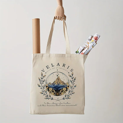 ACOTAR Velaris Pattern Tote Bag, Canvas Shoulder Bag