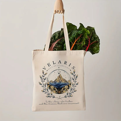 ACOTAR Velaris Pattern Tote Bag, Canvas Shoulder Bag