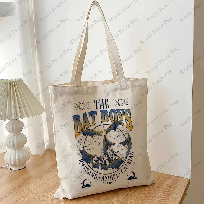 ACOTAR Bat Boys, SJM Merch Pattern Tote Bag Canvas Shoulder Bag