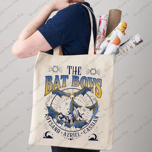 ACOTAR Bat Boys, SJM Merch Pattern Tote Bag Canvas Shoulder Bag