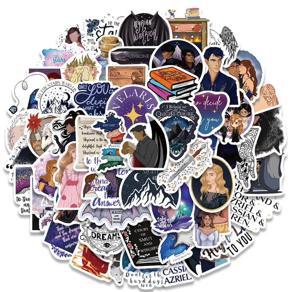 60PCS ACOTAR Merchandise Vintage Book Stickers