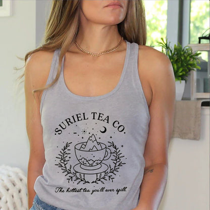 Suriel Tea Co Letter Print Tank Top Small-XXXL