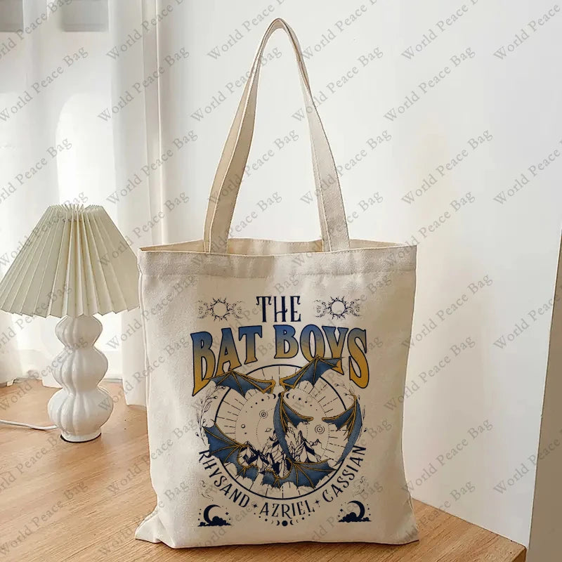 ACOTAR Bat Boys, SJM Merch Pattern Tote Bag Canvas Shoulder Bag