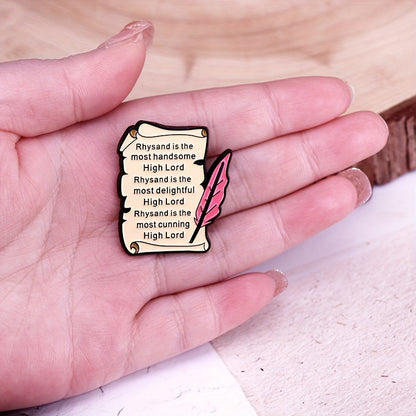 ACOTAR Rhysand High Lord Quote Metal Enamel Pin